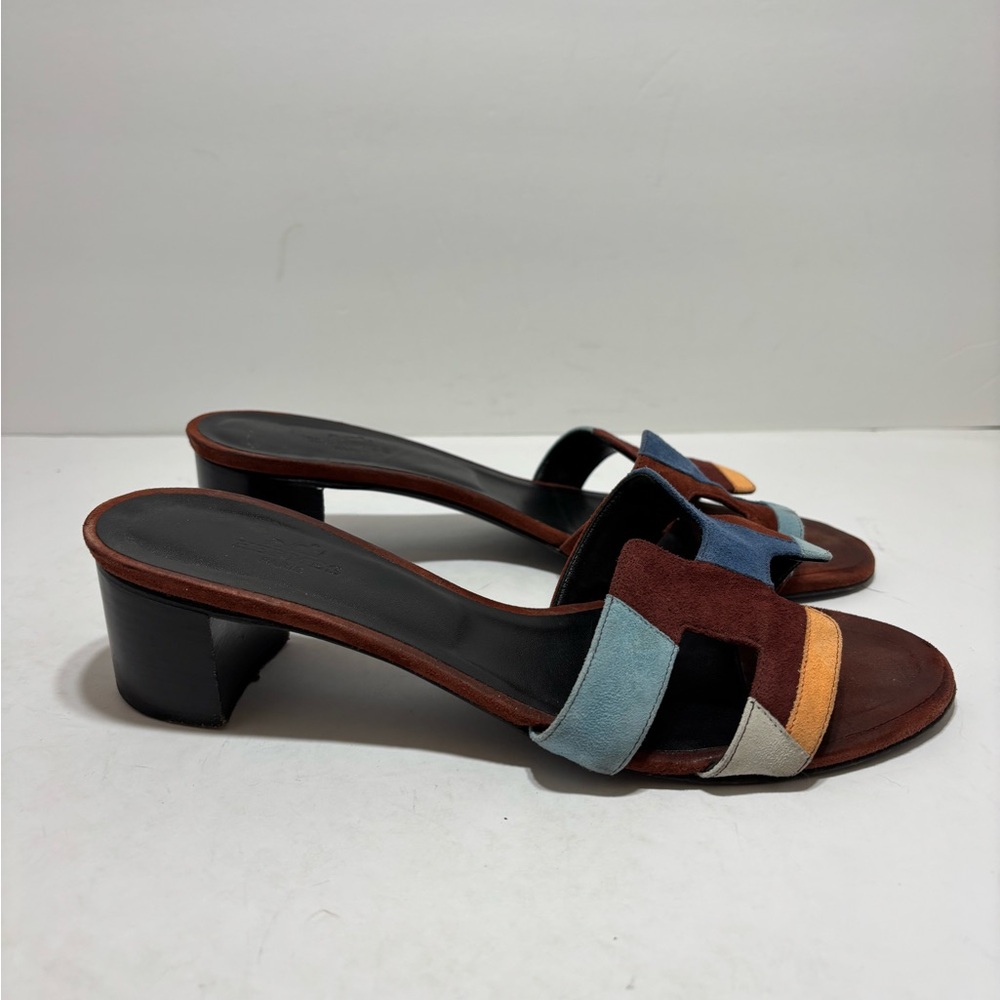 SOLD 💗 Hermes Multicolor Suede Sandals - Picture 8 of 12